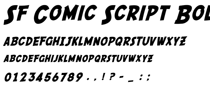 SF Comic Script Bold font